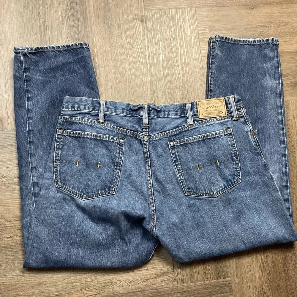 Vintage Polo Ralph Lauren Authentic Dungarees Straight Leg Jeans Mens 38x30 Blue
